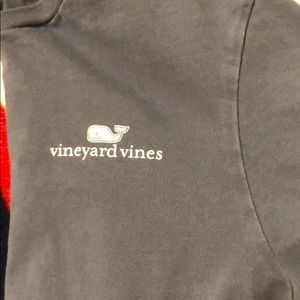 Blue and pink vineyard vines shirt